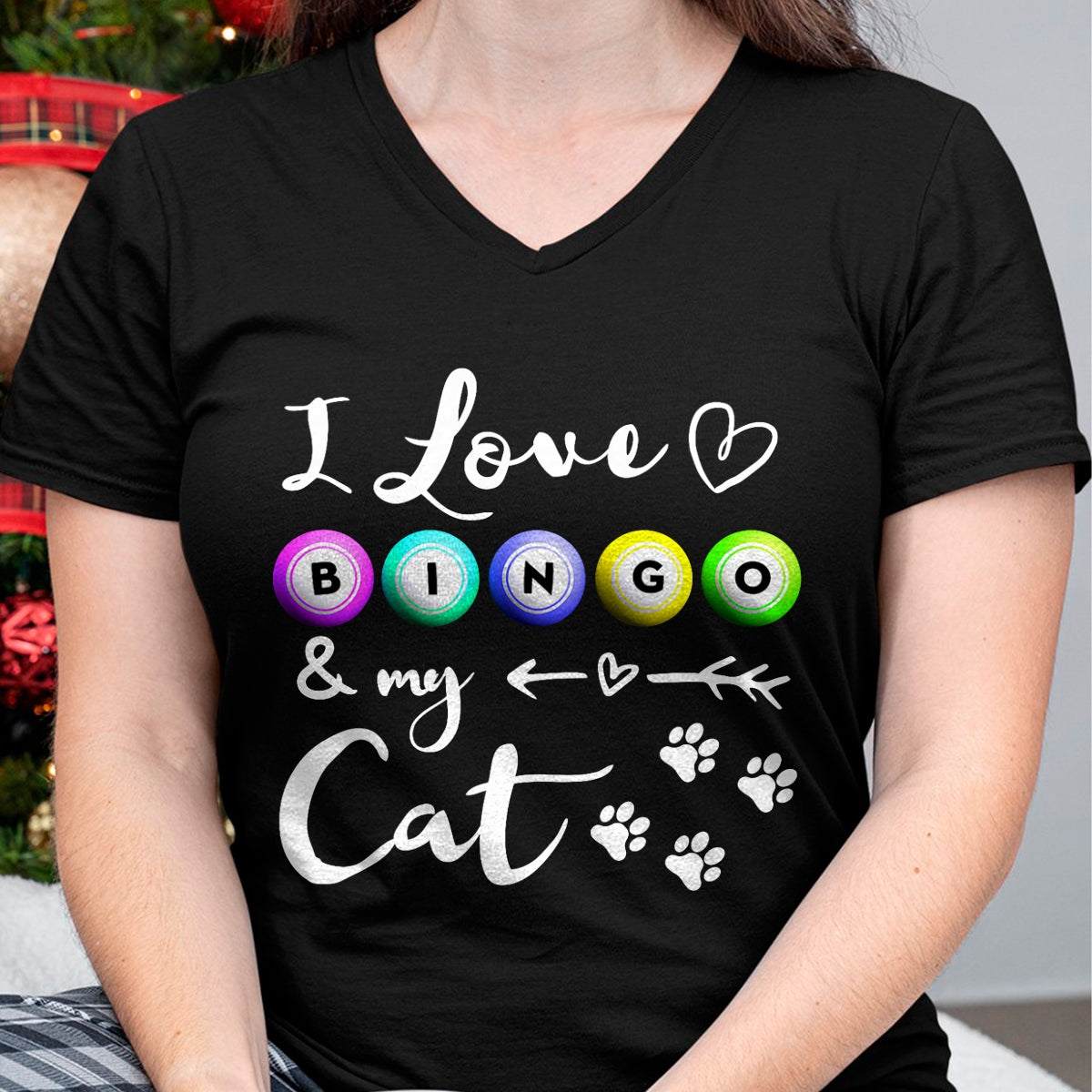 Cat Love Shirt, Funny Cat Lover Gift UnisexT-Shirt/Hoodie/Sweatshirt HLT00 - Bingo Shirt for Women, I Love Bingo and my Cat Bingo gift T-Shirt