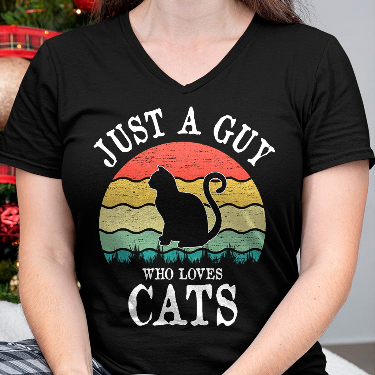 Cat Love Shirt, Funny Cat Lover Gift UnisexT-Shirt/Hoodie/Sweatshirt HLT00 - Just A Guy Who Loves Cats T-Shirt