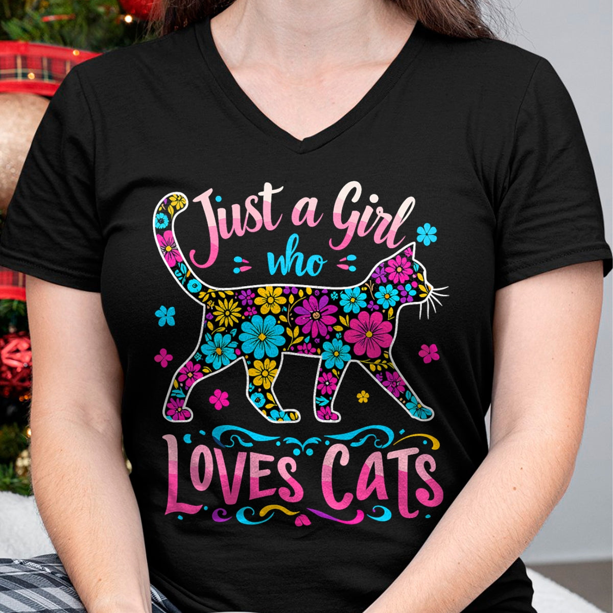 Cat Love Shirt, Funny Cat Lover Gift UnisexT-Shirt/Hoodie/Sweatshirt HLT00 - Cat Cute Just A Girl Who Loves Cats T-Shirt