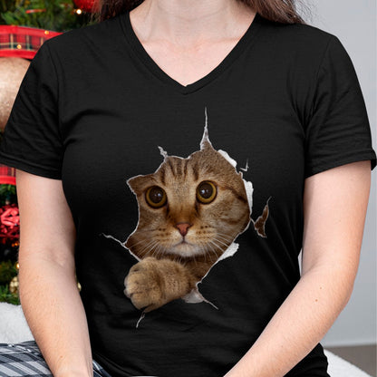 Cat Love Shirt, Funny Cat Lover Gift UnisexT-Shirt/Hoodie/Sweatshirt HLT00 - Sweet Kitten Torn Cloth - Funny Cat Lover Cat Owner Cat Lady Long Sleeve T-Shirt