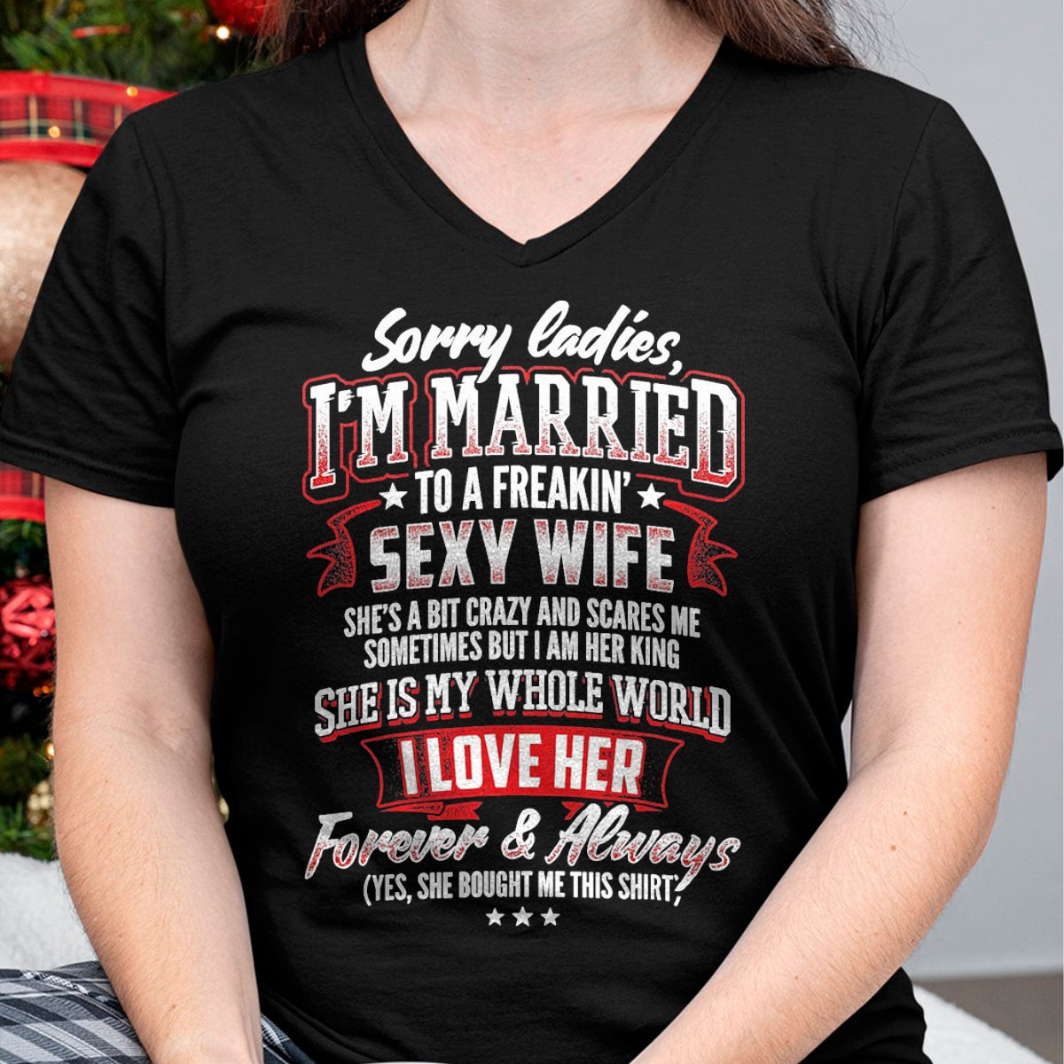 Best Husband Shirt, Wife and Husband Unisex T-Shirt/Hoodie/Sweatshirt HLT00 - Sorry Ladies I_m Married to A Freaking Awesome Wife Shirt T-Shirt