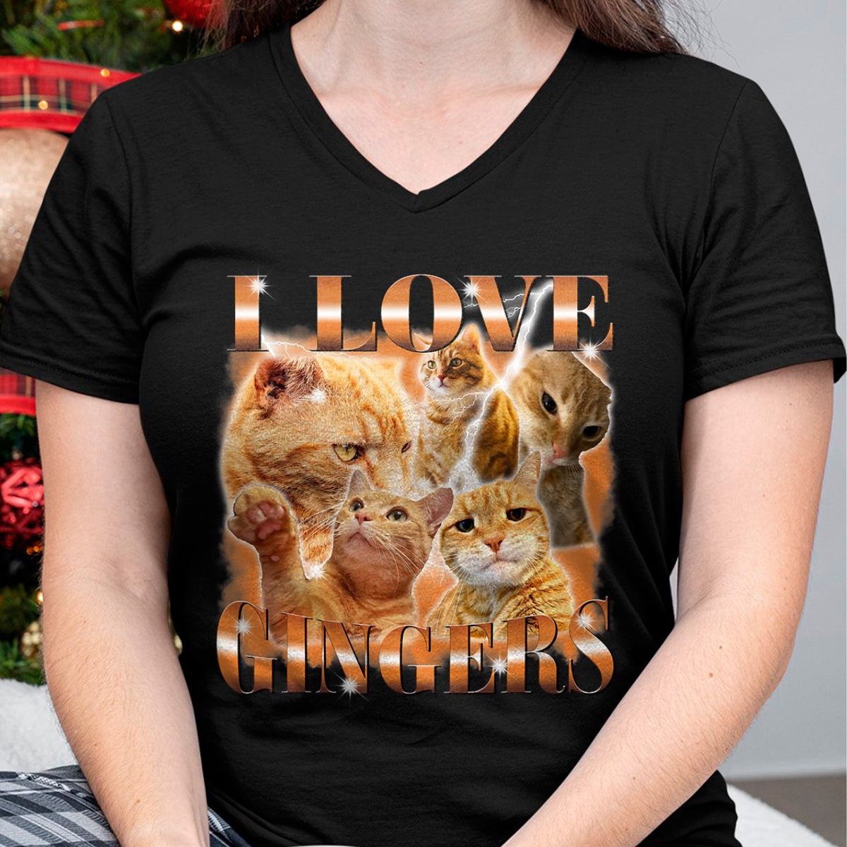 Cat Love Shirt, Funny Cat Lover Gift UnisexT-Shirt/Hoodie/Sweatshirt HLT00 - I Love Gingers Funny Orange Cat Cat Meme Kitty Cat Lovers T-Shirt