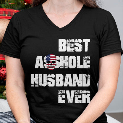 Best Husband Shirt, Wife and Husband Unisex T-Shirt/Hoodie/Sweatshirt HLT00 - Vintage Best Asshole Husband Ever Tshirt Husband Gift Idea