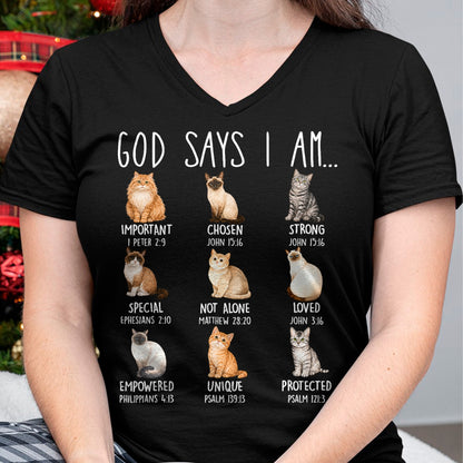 Cat Love Shirt, Funny Cat Lover Gift UnisexT-Shirt/Hoodie/Sweatshirt HLT00 - God Says I Am Cat Lover Bible Verses Christian Scripture Cat T-Shirt