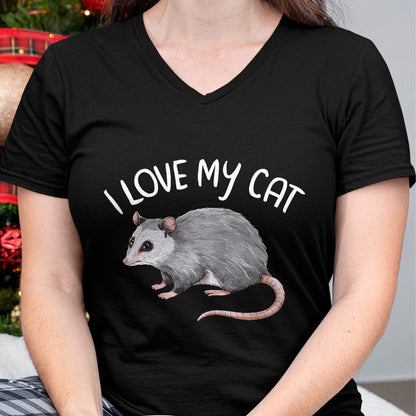 Cat Love Shirt, Funny Cat Lover Gift UnisexT-Shirt/Hoodie/Sweatshirt HLT00 - I Love My Cat Opossum T-Shirt, Men, Black, X-Large