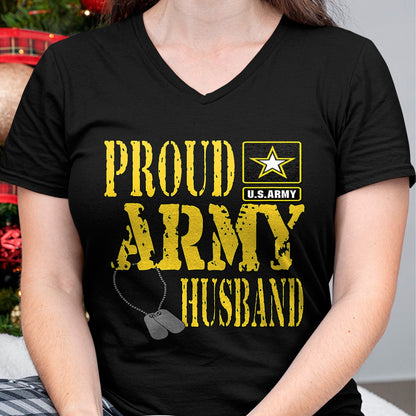 Best Husband Shirt, Wife and Husband Unisex T-Shirt/Hoodie/Sweatshirt HLT00 - Mens Proud Army Husband Shirt Military Pride T Shirt T-Shirt