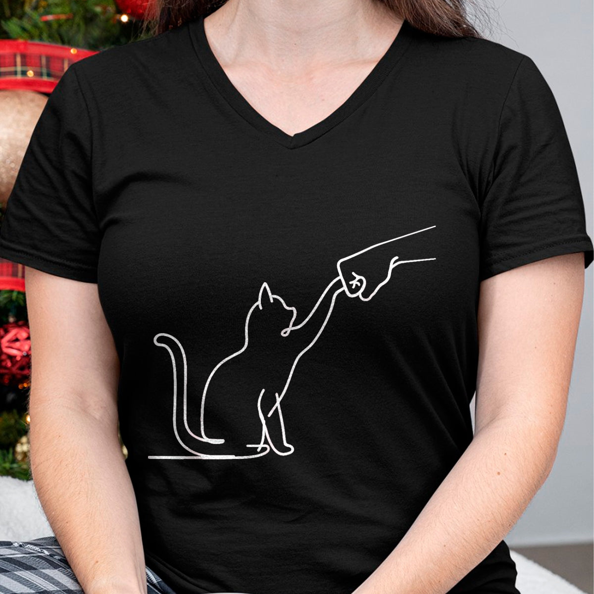Cat Love Shirt, Funny Cat Lover Gift UnisexT-Shirt/Hoodie/Sweatshirt HLT00 - Cute Pet Tee I Love My Cat Best Friend Fist Bump Paw Cat T-Shirt, Women, Black, Medium