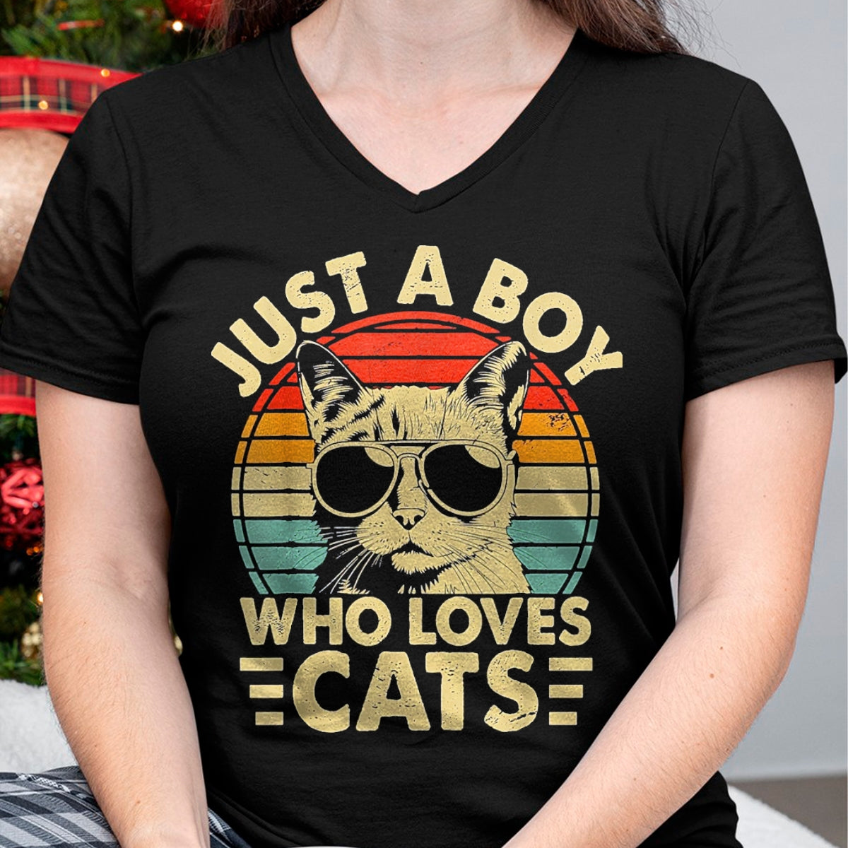 Cat Love Shirt, Funny Cat Lover Gift UnisexT-Shirt/Hoodie/Sweatshirt HLT00 - Vintage Just A Boy Who Loves Cats Boy Kitten Cat Lover Boys T-Shirt, Youth, Heather Blue, Small