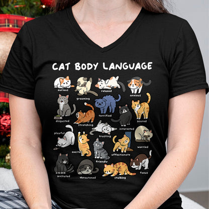 Cat Love Shirt, Funny Cat Lover Gift UnisexT-Shirt/Hoodie/Sweatshirt HLT00 - Cat Body Language Cute Cat Lover Kawaii T-Shirt