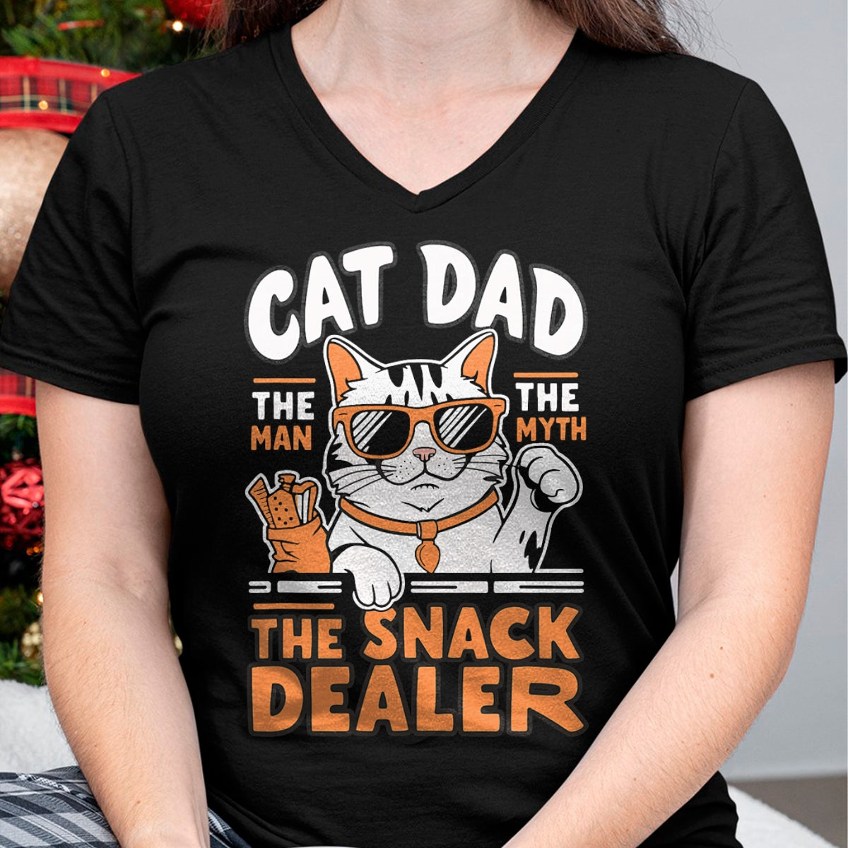 Cat Love Shirt, Funny Cat Lover Gift UnisexT-Shirt/Hoodie/Sweatshirt HLT00 - Cat Dad The Man The Myth The Snack Dealer T-Shirt