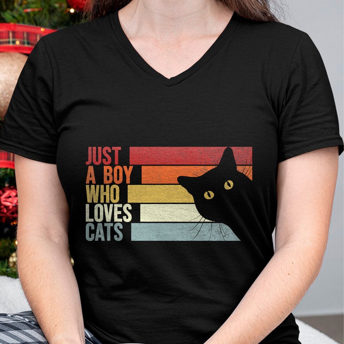 Cat Love Shirt, Funny Cat Lover Gift UnisexT-Shirt/Hoodie/Sweatshirt HLT00 - Just A Boy Who Loves Cats. Funny Cats Lover T-Shirt (2)