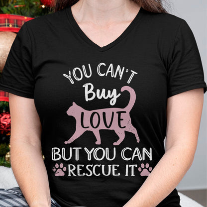 Cat Love Shirt, Funny Cat Lover Gift UnisexT-Shirt/Hoodie/Sweatshirt HLT00 - You Can_t Buy Love But You Can Rescue It Cat Rescue T-Shirt