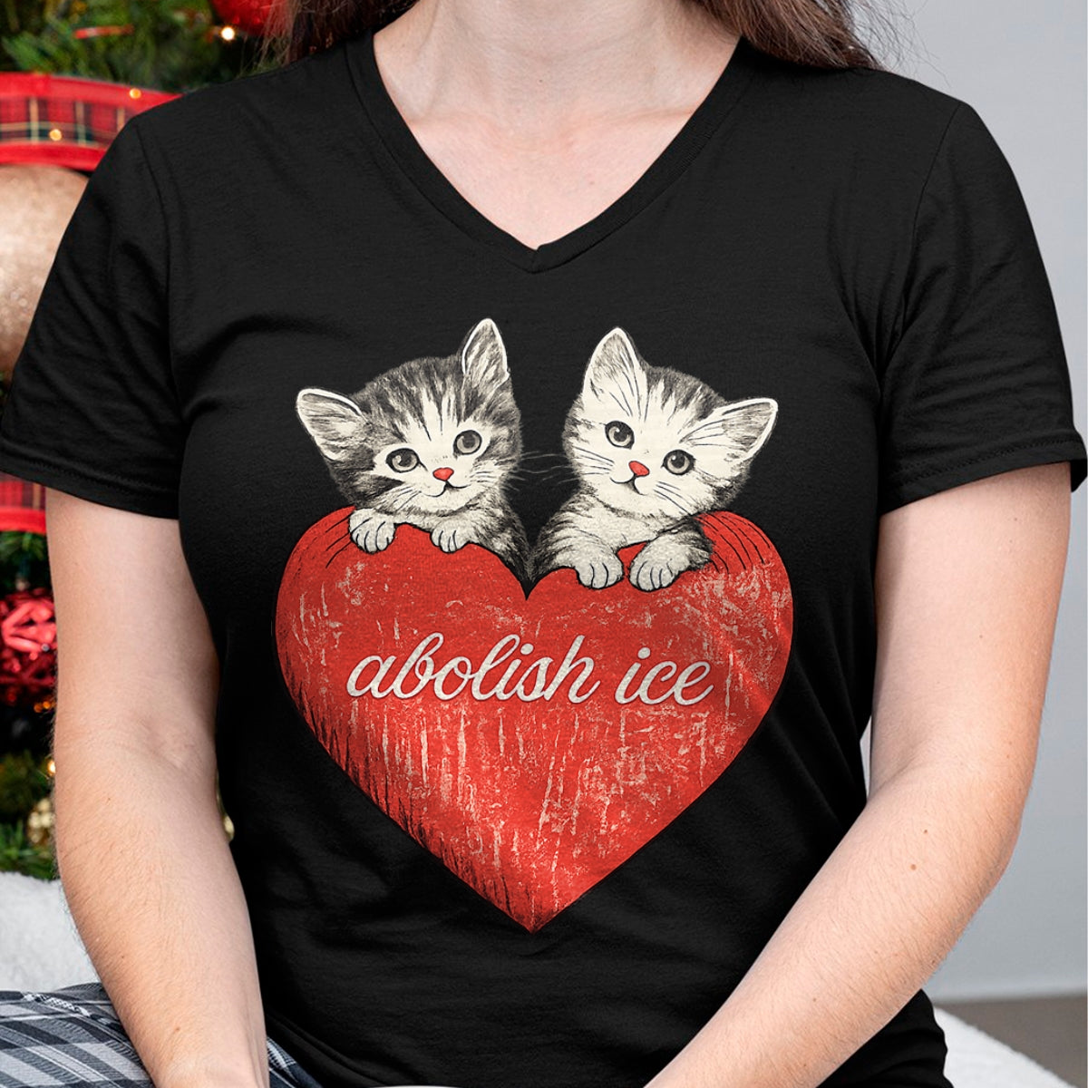 Cat Love Shirt, Funny Cat Lover Gift UnisexT-Shirt/Hoodie/Sweatshirt HLT00 - Abolish ICE, Cute Cat Valentine T-Shirt