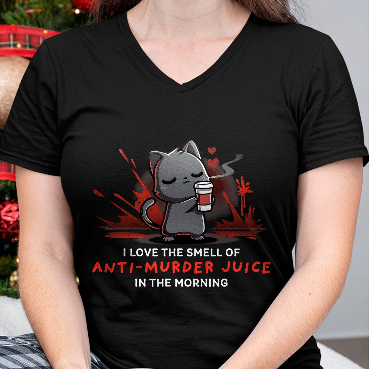 Cat Love Shirt, Funny Cat Lover Gift UnisexT-Shirt/Hoodie/Sweatshirt HLT00 - Cat Drink Coffee I Love The Smell Of Anti Murder Juice T-Shirt for Men Women