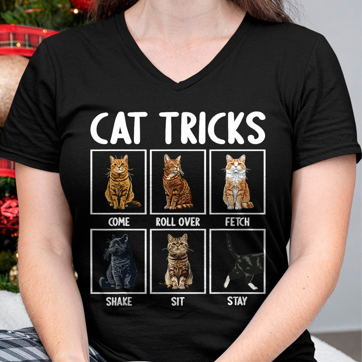 Cat Love Shirt, Funny Cat Lover Gift UnisexT-Shirt/Hoodie/Sweatshirt HLT00 - Cats Funny Cat Tricks T-Shirt, Small, Black