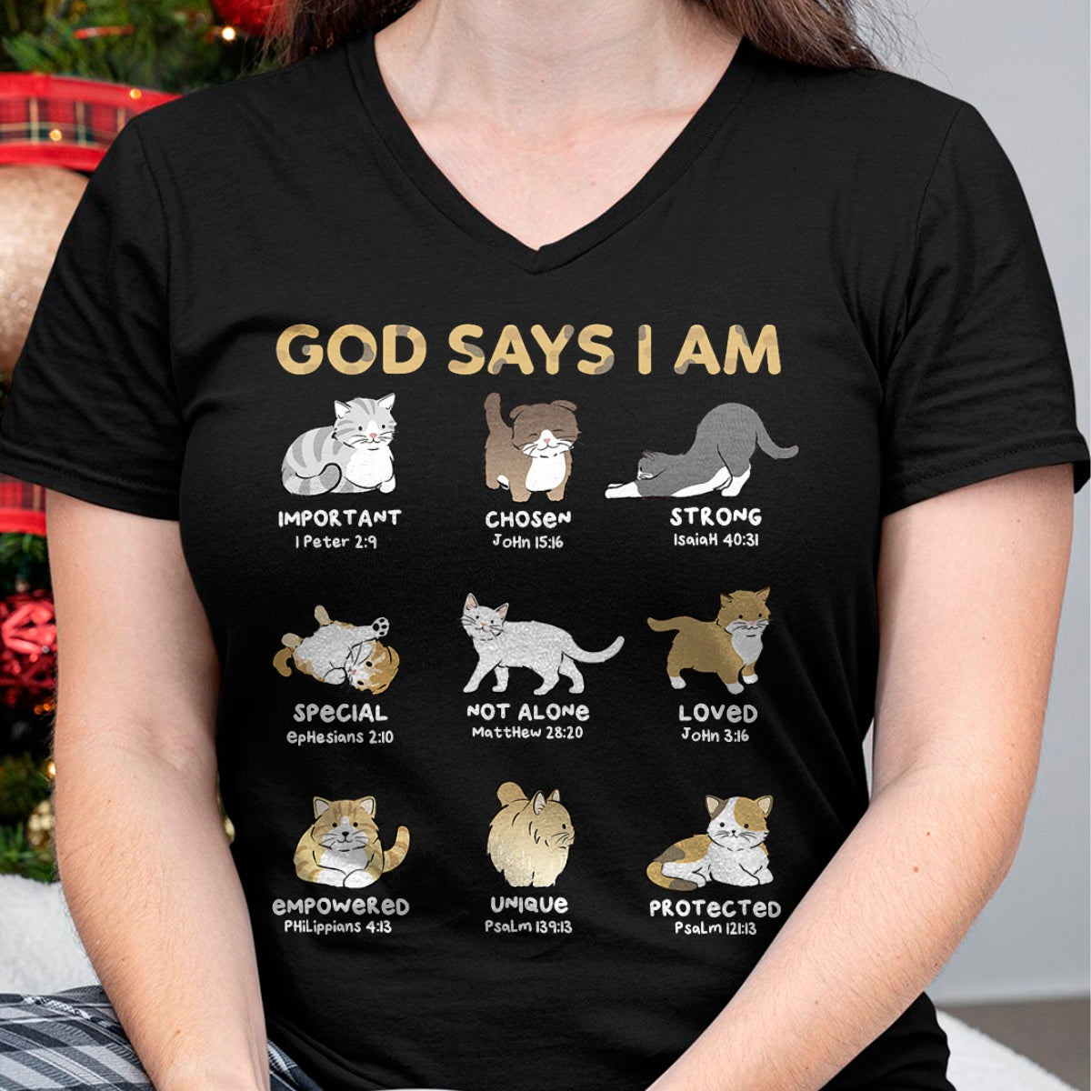 Cat Love Shirt, Funny Cat Lover Gift UnisexT-Shirt/Hoodie/Sweatshirt HLT00 - God Says I Am Cat Cute Cats Lover Bible Verse Christian T-Shirt