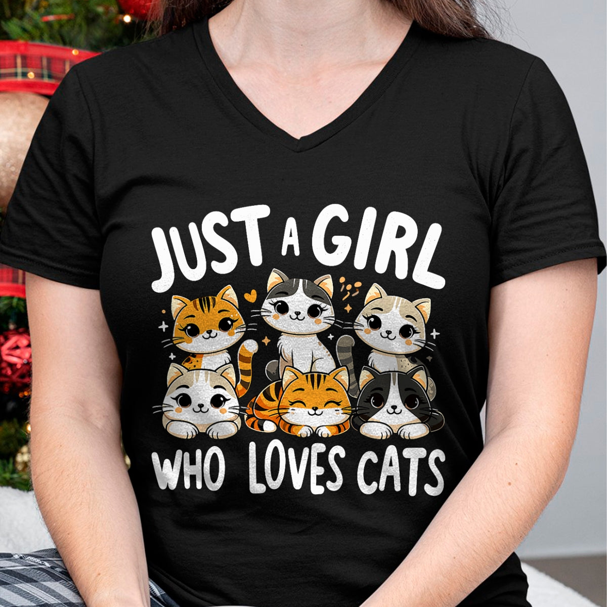 Cat Love Shirt, Funny Cat Lover Gift UnisexT-Shirt/Hoodie/Sweatshirt HLT00 - Cats Lover Just A Girl Who Loves Cat T-Shirt