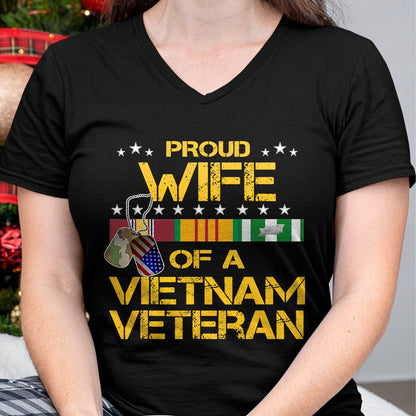 Best Husband Shirt, Wife and Husband Unisex T-Shirt/Hoodie/Sweatshirt HLT00 - Proud Wife of A Vietnam Veteran My Husband is A Hero T-Shirt T-Shirt
