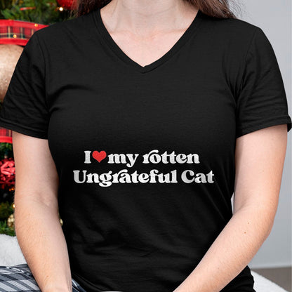 Cat Love Shirt, Funny Cat Lover Gift UnisexT-Shirt/Hoodie/Sweatshirt HLT00 - I Love My Rotten Ungrateful Cat Funny Cat Mom Dad T-Shirt, Men, Heather Blue, X-Large