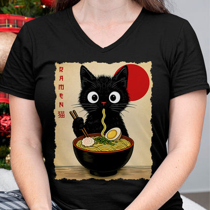 Cat Love Shirt, Funny Cat Lover Gift UnisexT-Shirt/Hoodie/Sweatshirt HLT00 - Anime Cat Ramen Japanese Funny Cat Graphic Tees Anime Gifts T-Shirt