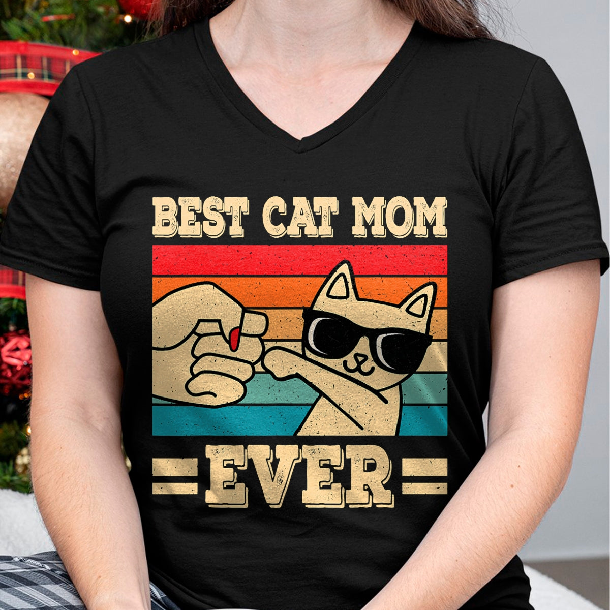 Cat Love Shirt, Funny Cat Lover Gift UnisexT-Shirt/Hoodie/Sweatshirt HLT00 - Best Cat Mom Ever Funny Vintage Kitten Lover Retro Women T-Shirt