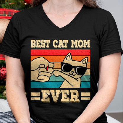 Cat Love Shirt, Funny Cat Lover Gift UnisexT-Shirt/Hoodie/Sweatshirt HLT00 - Best Cat Mom Ever Funny Vintage Kitten Lover Retro Women T-Shirt