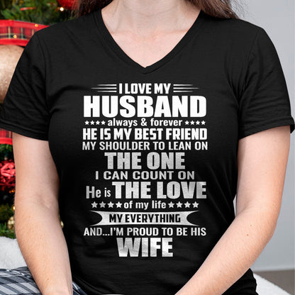 Best Husband Shirt, Wife and Husband Unisex T-Shirt/Hoodie/Sweatshirt HLT00 - i love my husband always & forever he is my best friend T-Shirt