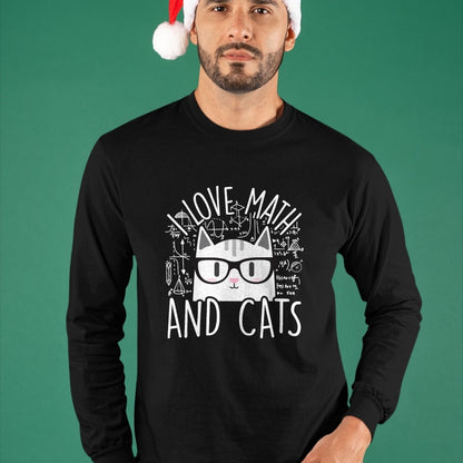 Cat Love Shirt, Funny Cat Lover Gift UnisexT-Shirt/Hoodie/Sweatshirt HLT00 - I Love Math and Cats Cute Kitty Cat Feline Lover Gift T-Shirt Small (1)