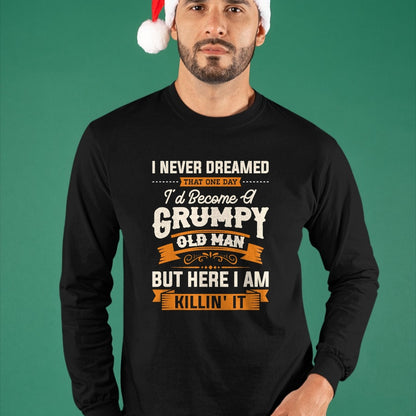 Best Husband Shirt, Wife and Husband Unisex T-Shirt/Hoodie/Sweatshirt HLT00 - Mens I Never Dreamed That I_d Become A Grumpy Old Man Grandpa Short Sleeve T-Shirt