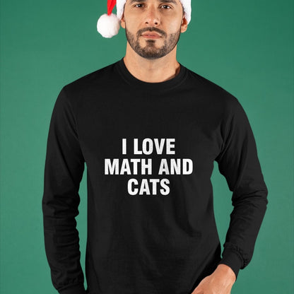 Cat Love Shirt, Funny Cat Lover Gift UnisexT-Shirt/Hoodie/Sweatshirt HLT00 - I Love Math and Cats T-Shirt