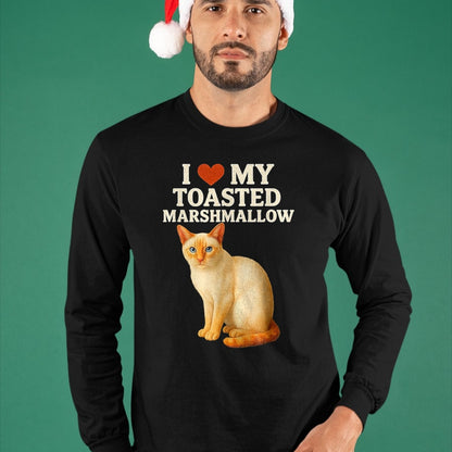 Cat Love Shirt, Funny Cat Lover Gift UnisexT-Shirt/Hoodie/Sweatshirt HLT00 - I Love My Toasted Marshmallow Siamese Cat Kitten Valentines T-Shirt, Women, Heather Blue, Medium