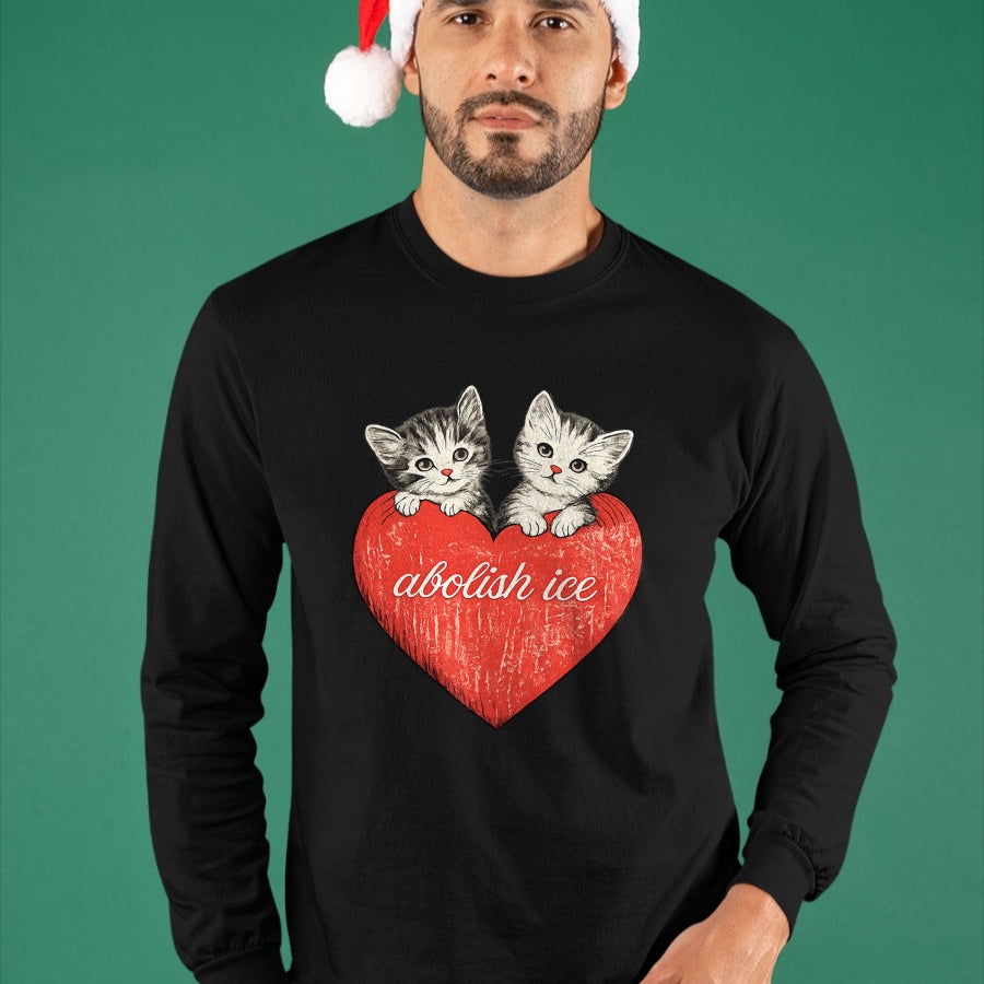Cat Love Shirt, Funny Cat Lover Gift UnisexT-Shirt/Hoodie/Sweatshirt HLT00 - Abolish ICE, Cute Cat Valentine T-Shirt