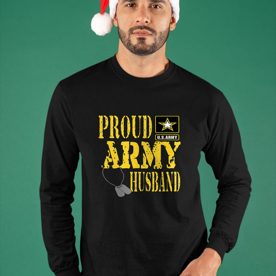Best Husband Shirt, Wife and Husband Unisex T-Shirt/Hoodie/Sweatshirt HLT00 - Mens Proud Army Husband Shirt Military Pride T Shirt T-Shirt