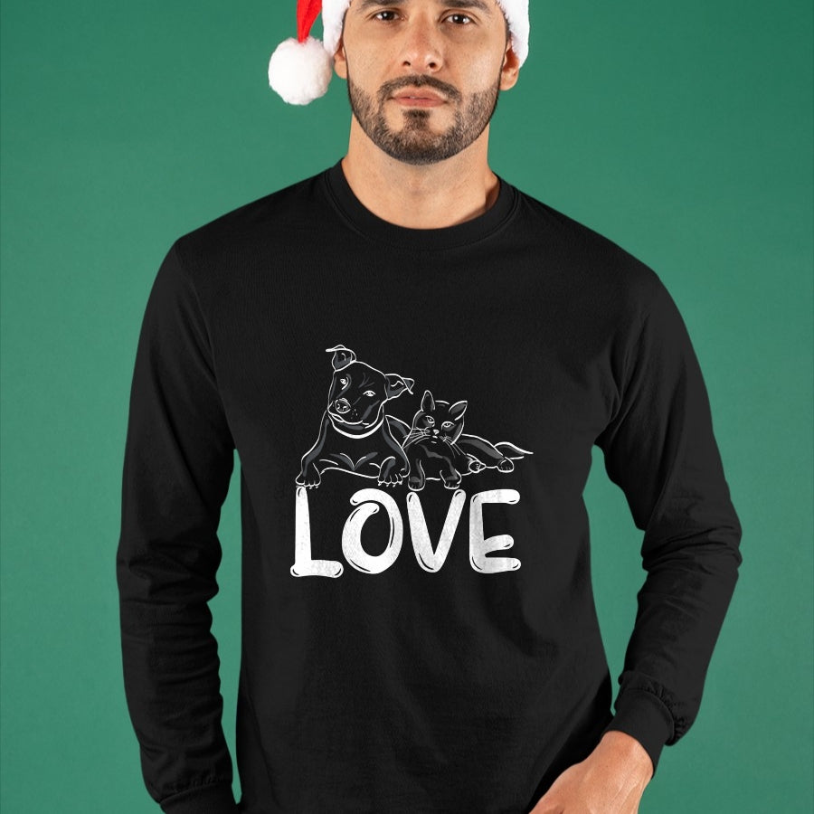 Cat Love Shirt, Funny Cat Lover Gift UnisexT-Shirt/Hoodie/Sweatshirt HLT00 - I Love My Cat Dog Animal Paws T-Shirt for Men Women Kids