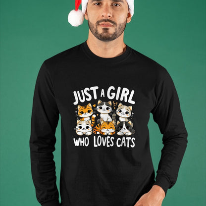 Cat Love Shirt, Funny Cat Lover Gift UnisexT-Shirt/Hoodie/Sweatshirt HLT00 - Cats Lover Just A Girl Who Loves Cat T-Shirt (1)