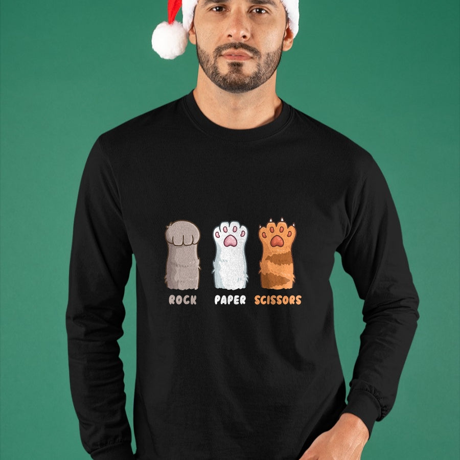 Cat Love Shirt, Funny Cat Lover Gift UnisexT-Shirt/Hoodie/Sweatshirt HLT00 - Cat Lover Cat Owner Funny Cat Rock Paper Scissors T-Shirt