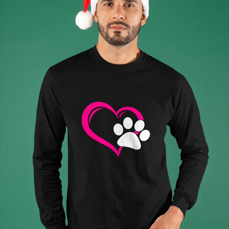Cat Love Shirt, Funny Cat Lover Gift UnisexT-Shirt/Hoodie/Sweatshirt HLT00 - Cute I Love My Dog Puppy Cat Paw Heart T-Shirt