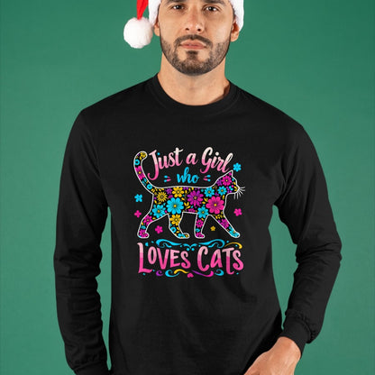 Cat Love Shirt, Funny Cat Lover Gift UnisexT-Shirt/Hoodie/Sweatshirt HLT00 - Cat Cute Just A Girl Who Loves Cats T-Shirt