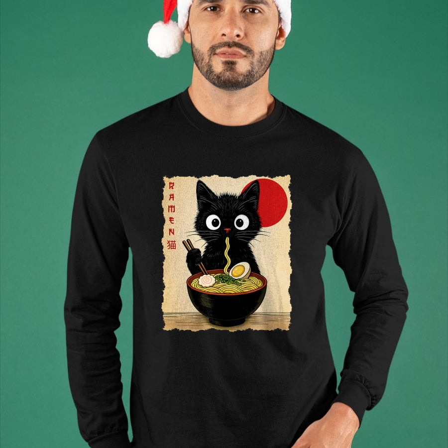 Cat Love Shirt, Funny Cat Lover Gift UnisexT-Shirt/Hoodie/Sweatshirt HLT00 - Anime Cat Ramen Japanese Funny Cat Graphic Tees Anime Gifts T-Shirt