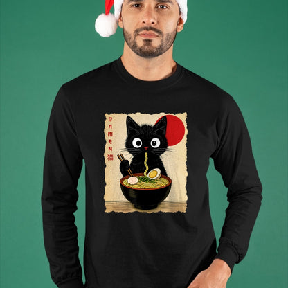 Cat Love Shirt, Funny Cat Lover Gift UnisexT-Shirt/Hoodie/Sweatshirt HLT00 - Anime Cat Ramen Japanese Funny Cat Graphic Tees Anime Gifts T-Shirt