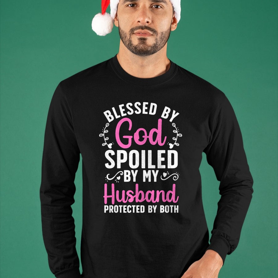 Best Husband Shirt, Wife and Husband Unisex T-Shirt/Hoodie/Sweatshirt HLT00 - Funny Spoiled Wife Art For Women Girls Husband Spoiled Wife T-Shirt