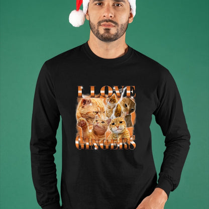 Cat Love Shirt, Funny Cat Lover Gift UnisexT-Shirt/Hoodie/Sweatshirt HLT00 - I Love Gingers Funny Orange Cat Cat Meme Kitty Cat Lovers T-Shirt