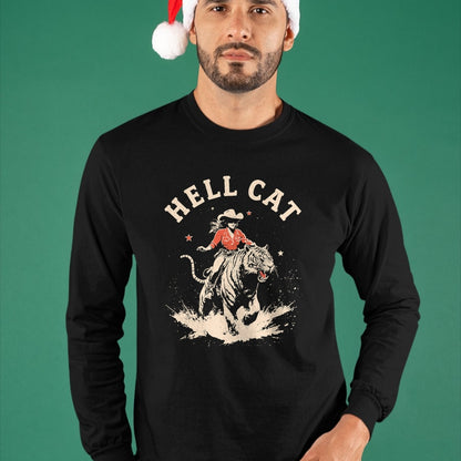 Cat Love Shirt, Funny Cat Lover Gift UnisexT-Shirt/Hoodie/Sweatshirt HLT00 - hell cat cowgirl riding tiger vintage funny T-Shirt