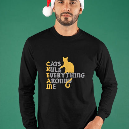 Cat Love Shirt, Funny Cat Lover Gift UnisexT-Shirt/Hoodie/Sweatshirt HLT00 - Cats Rule Everything Around Me Cat Daddy Vintage T-Shirt
