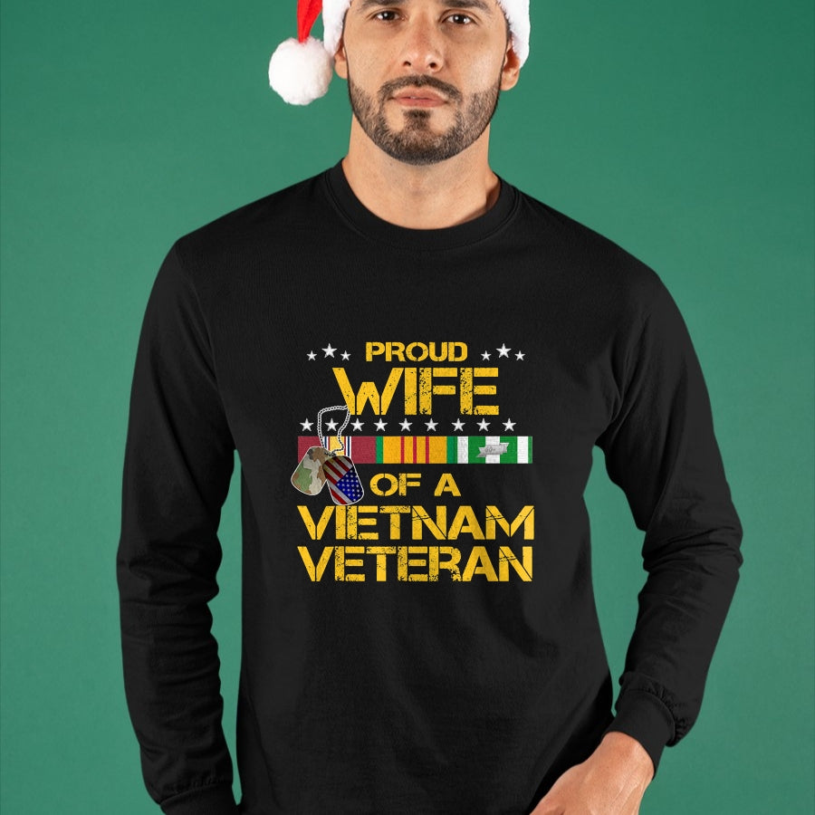 Best Husband Shirt, Wife and Husband Unisex T-Shirt/Hoodie/Sweatshirt HLT00 - Proud Wife of A Vietnam Veteran My Husband is A Hero T-Shirt T-Shirt