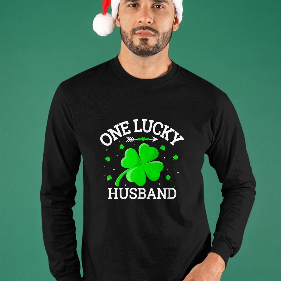 Best Husband Shirt, Wife and Husband Unisex T-Shirt/Hoodie/Sweatshirt HLT00 - One Lucky Husband Matching St Patrick_s Day T-Shirt