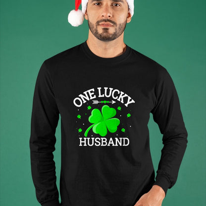 Best Husband Shirt, Wife and Husband Unisex T-Shirt/Hoodie/Sweatshirt HLT00 - One Lucky Husband Matching St Patrick_s Day T-Shirt