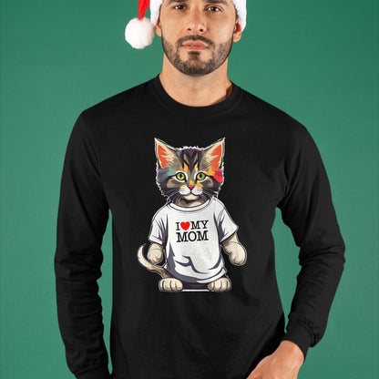 Cat Love Shirt, Funny Cat Lover Gift UnisexT-Shirt/Hoodie/Sweatshirt HLT00 - Cute Cat In I Love My Mom Shirt For Best Cat_s Mom Ever T-Shirt