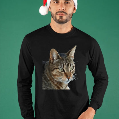 Cat Love Shirt, Funny Cat Lover Gift UnisexT-Shirt/Hoodie/Sweatshirt HLT00 - Stunning Tabby Cat Close Up Portrait Vector T-Shirt (1)