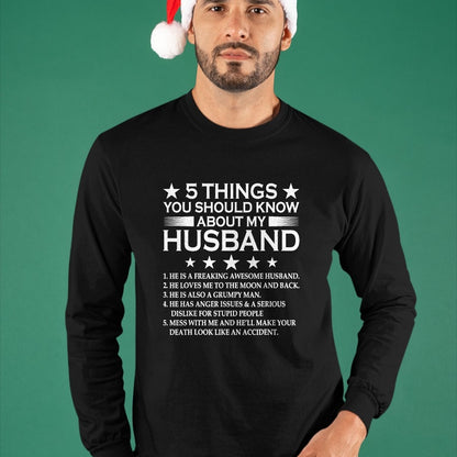 Best Husband Shirt, Wife and Husband Unisex T-Shirt/Hoodie/Sweatshirt HLT00 - 5 Things You Should Know About My Husband Marriage T-Shirt